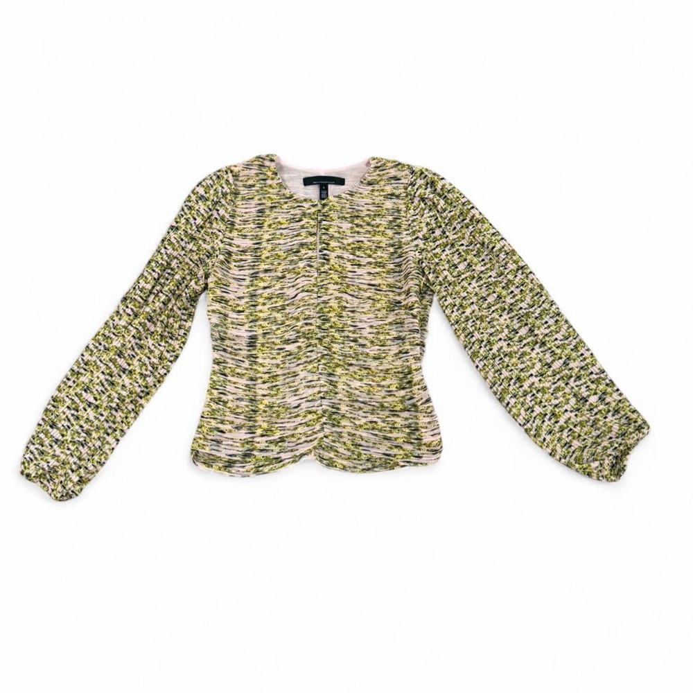 White House Black Market Abstract Print Long Sleeve Top Size 0